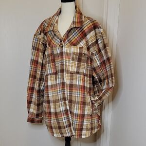 Natural Reflections Multicolor Plaid Camp Shirt/Jacket - Sz 2XL  Poly/Wool Blend